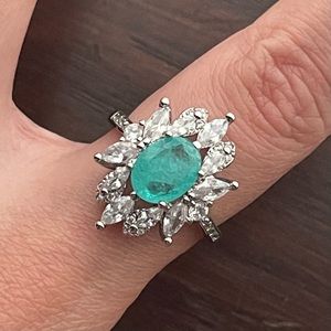 Ocean Blue Flower Ring